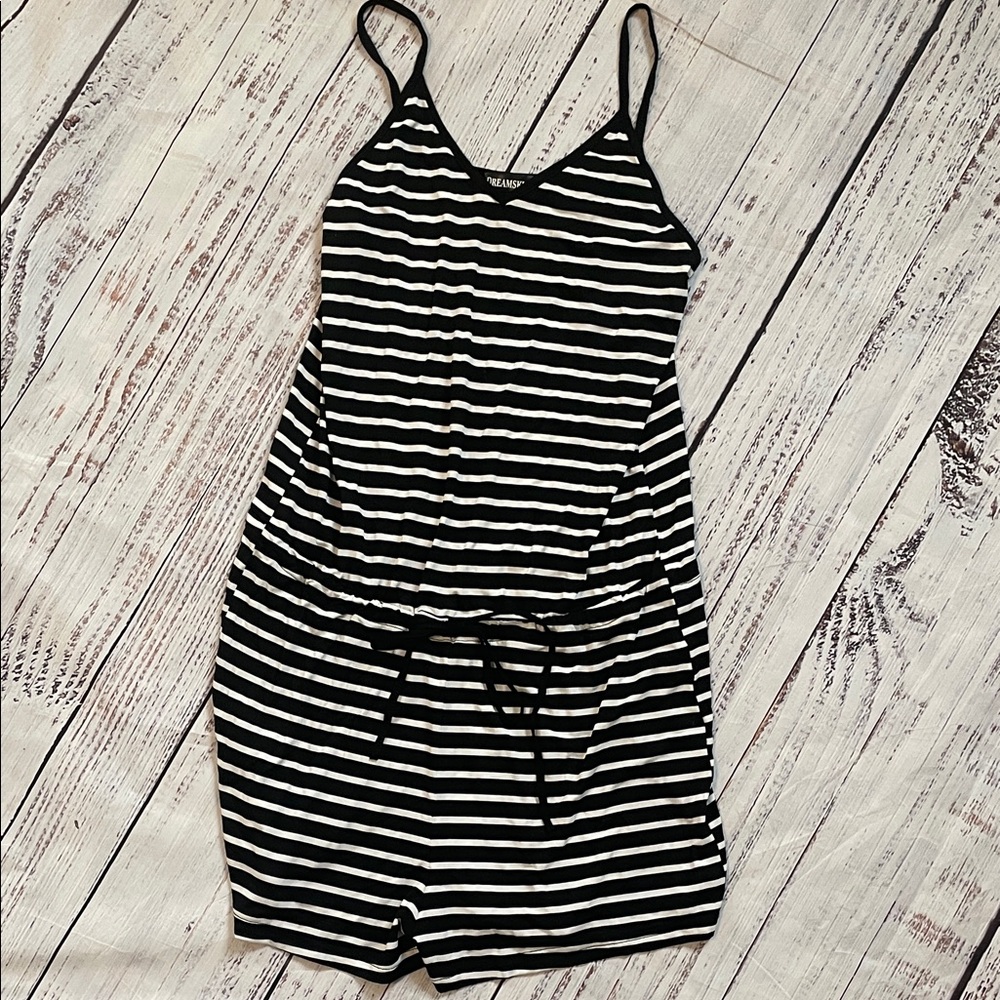Striped Black and White Romper
